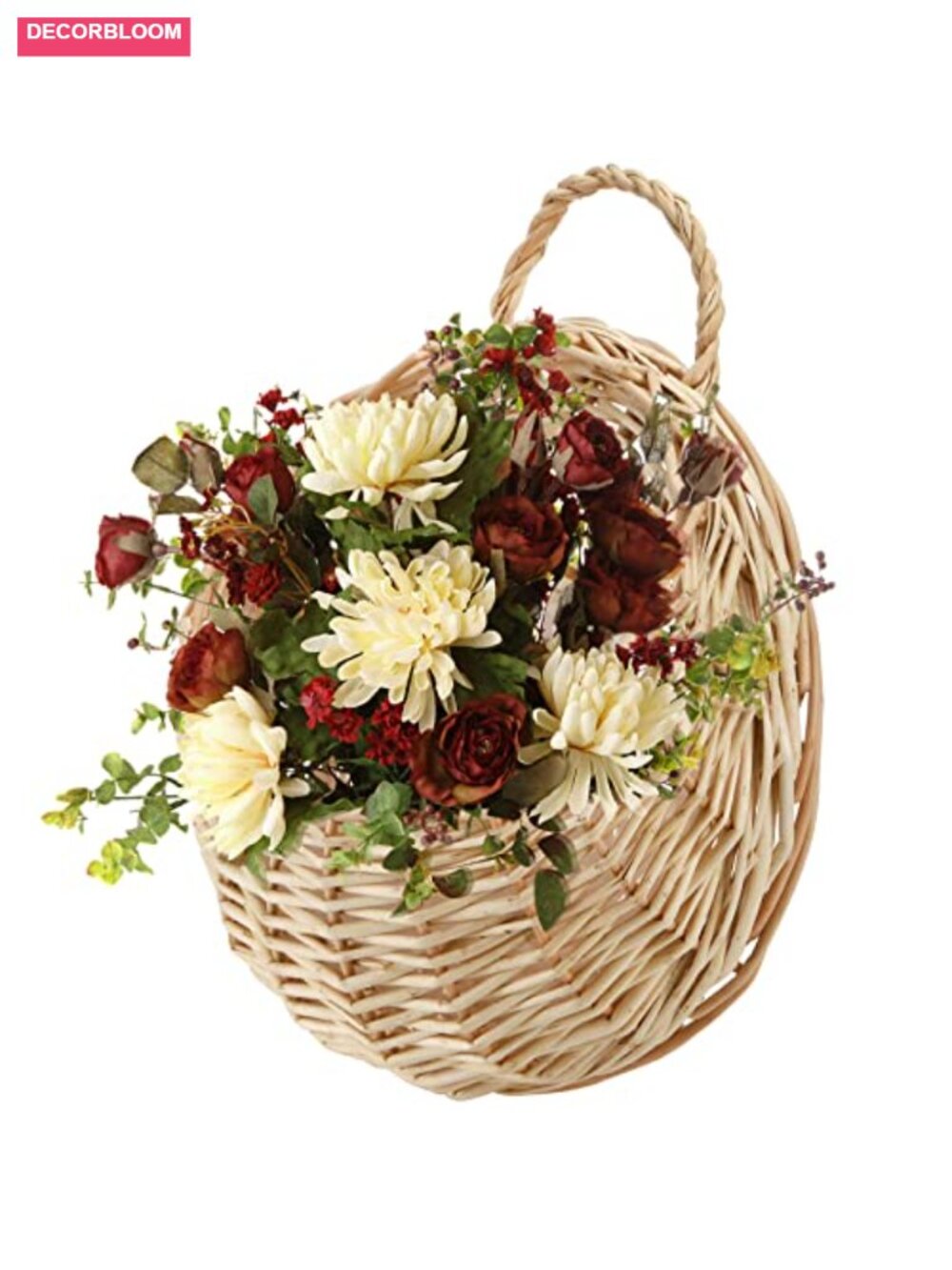 Handcrafted Wicker Hanging Basket Planter for Indoor Outdoor Wall Decor